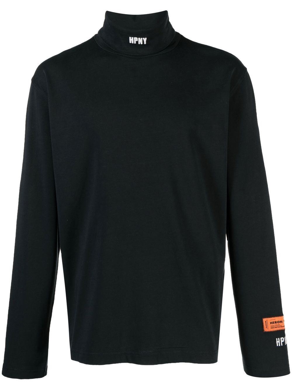 Shop Heron Preston Hpny Embroidered-logo Roll-neck Top