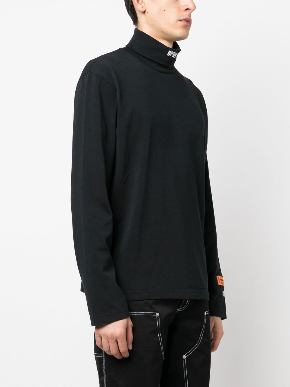 Shop Heron Preston Hpny Embroidered-logo Roll-neck Top