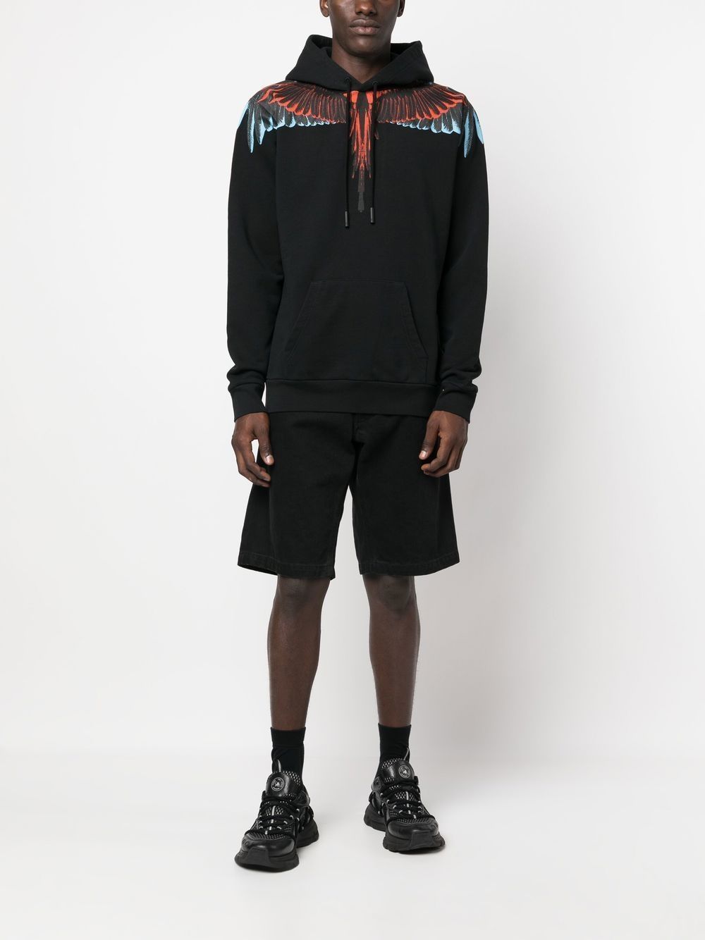 Shop Marcelo Burlon County Of Milan Icon Wings Drawstring Hoodie