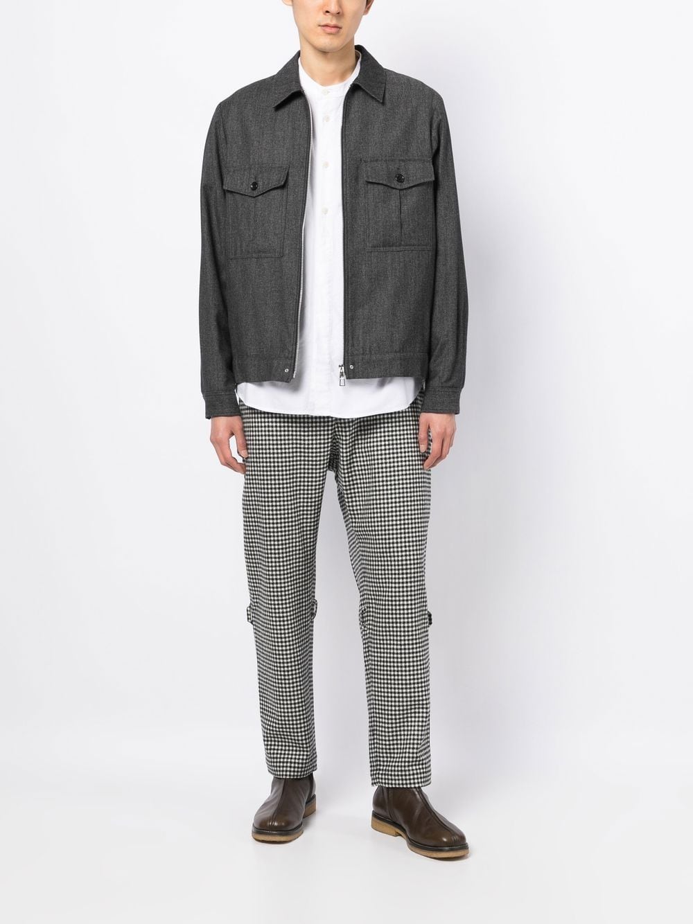 Shop The Power For The People Houndstooth Rear-zip Tapered Trousers