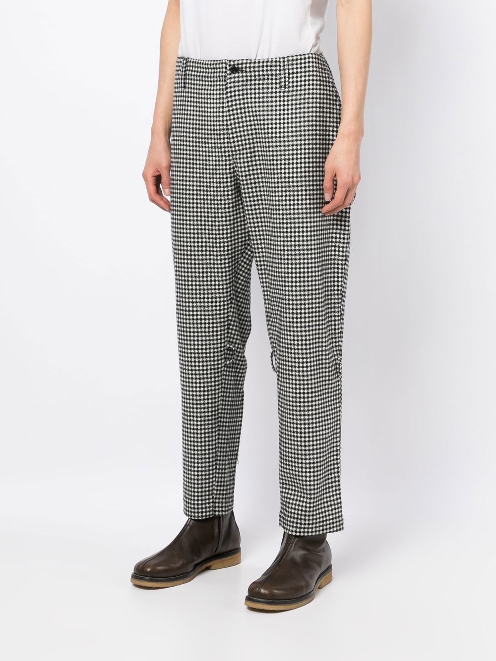 Shop The Power For The People Houndstooth Rear-zip Tapered Trousers