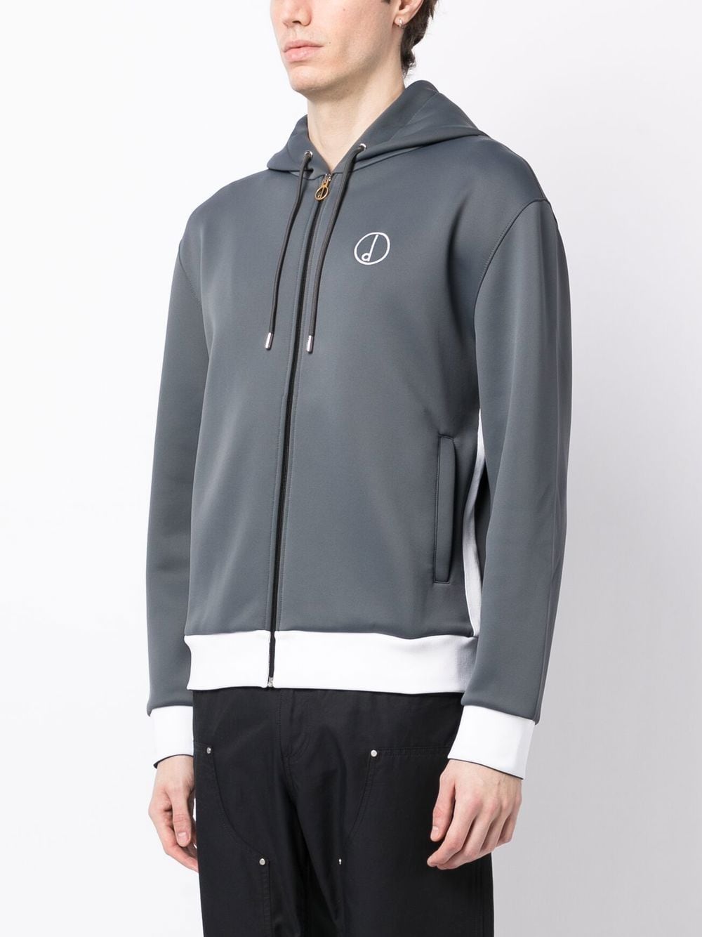 Shop Dunhill Embroidered-logo Zip-up Hoodie