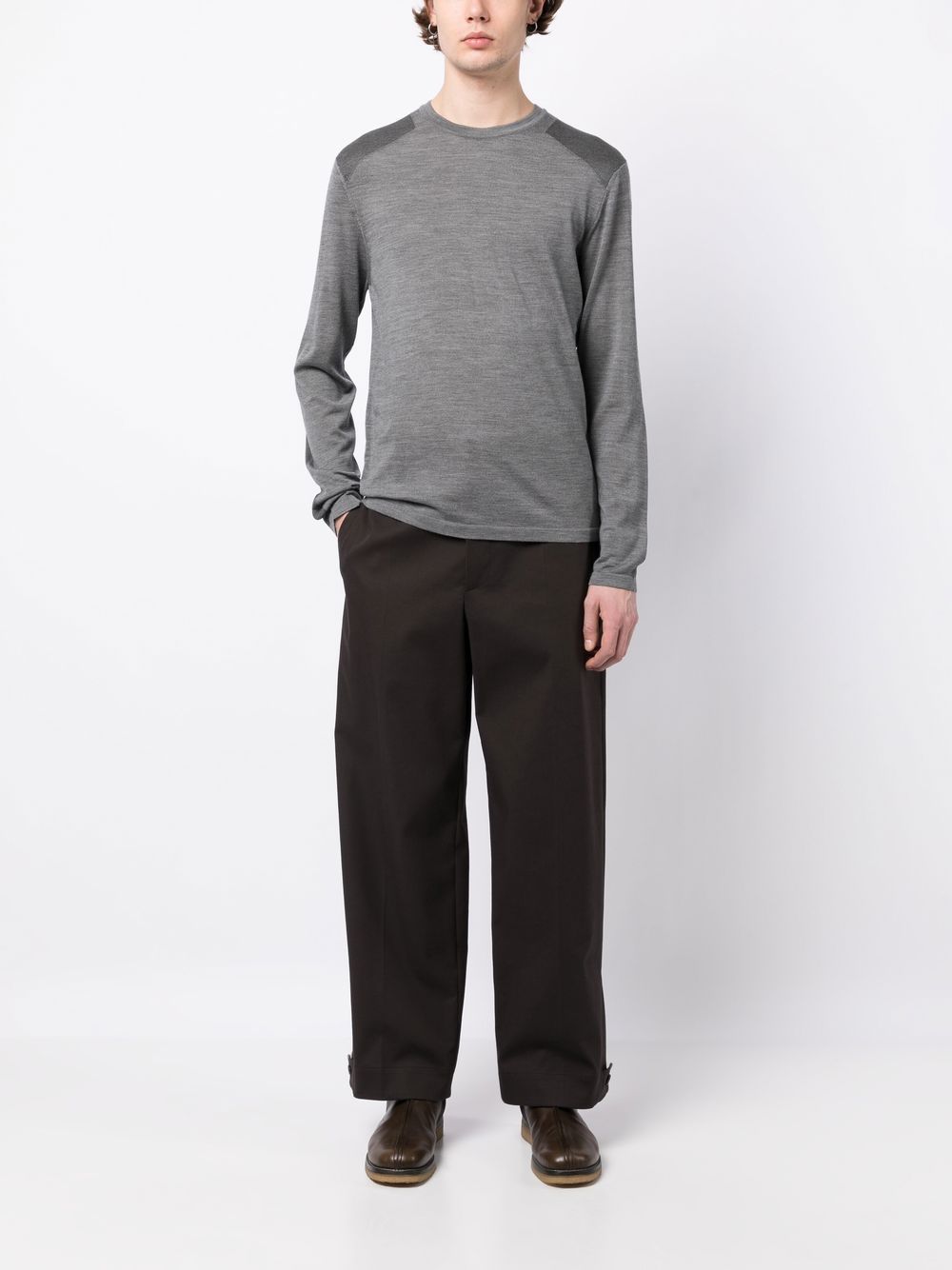 Shop Dunhill Fine-knit Long-sleeved T-shirt