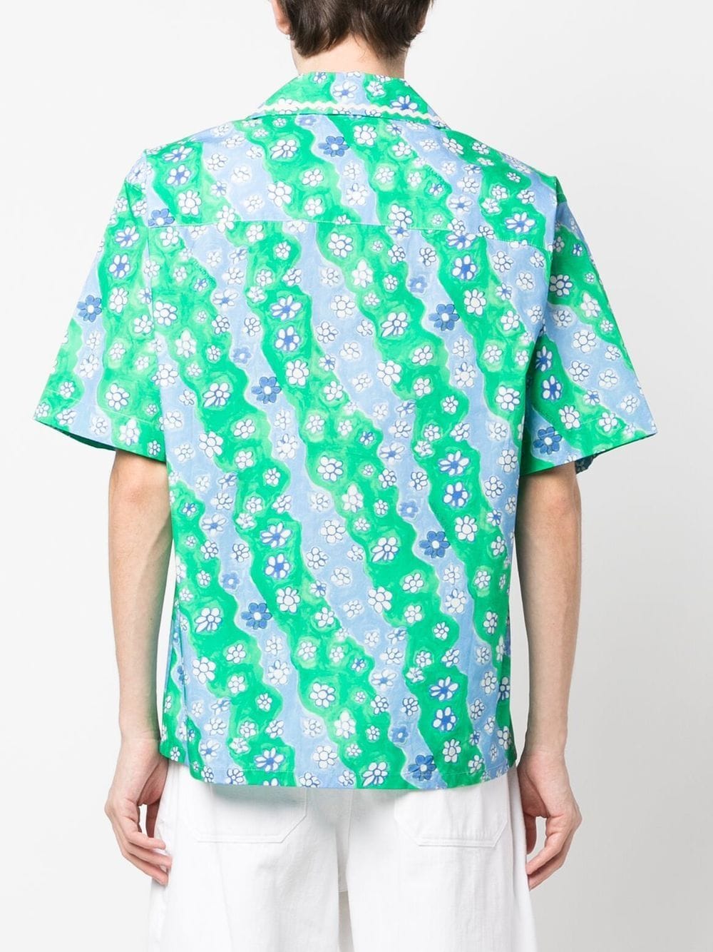 Shop Marni Floral-print Short-sleeved Shirt
