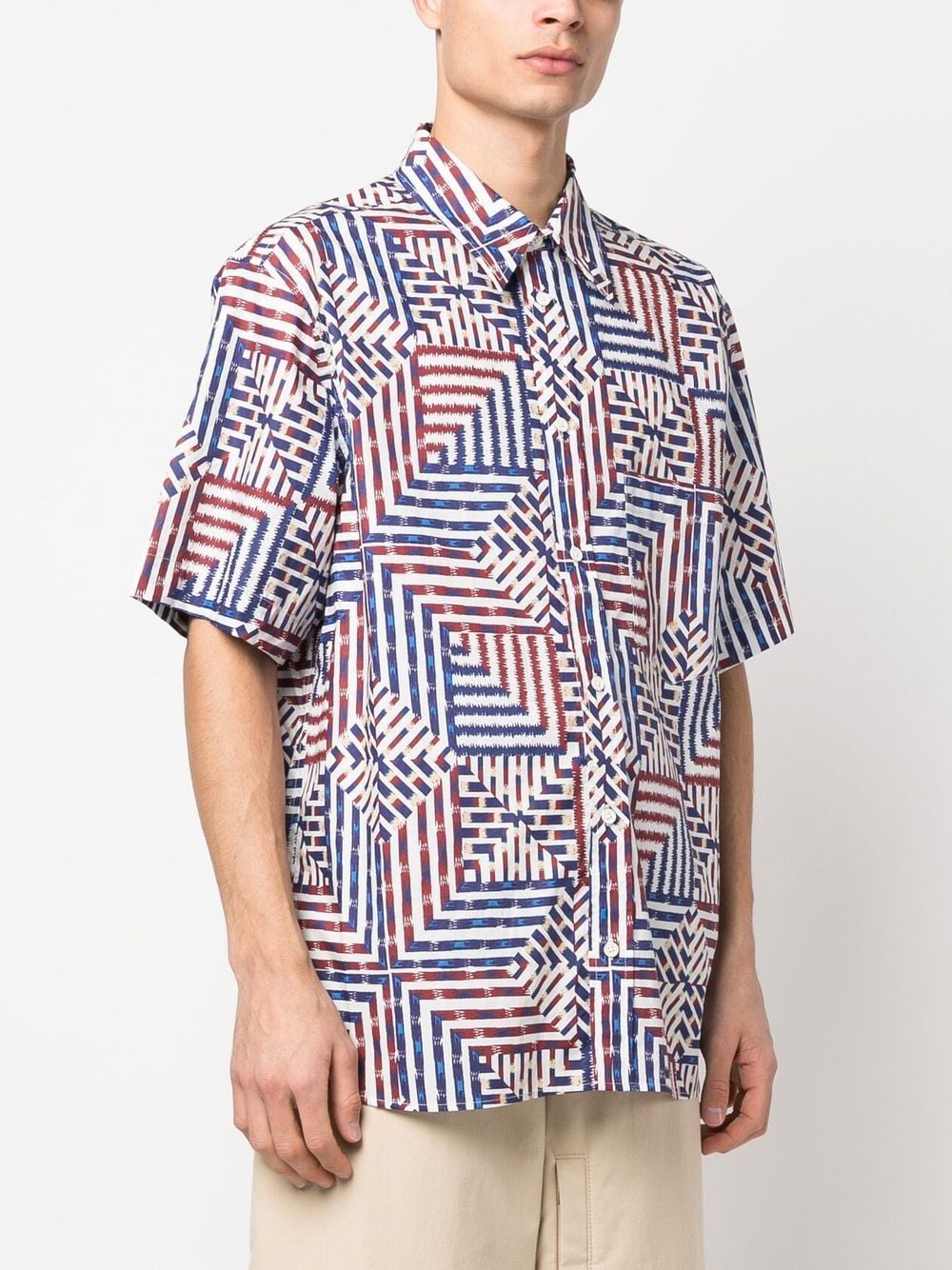 Shop Isabel Marant Geometric-print Short-sleeve Shirt