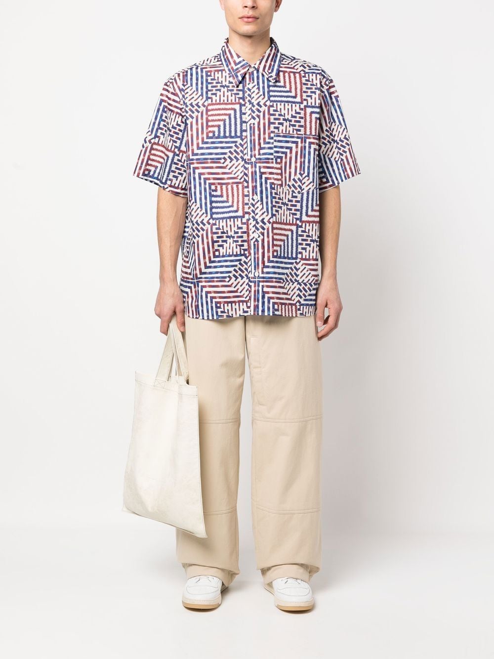 Shop Isabel Marant Geometric-print Short-sleeve Shirt