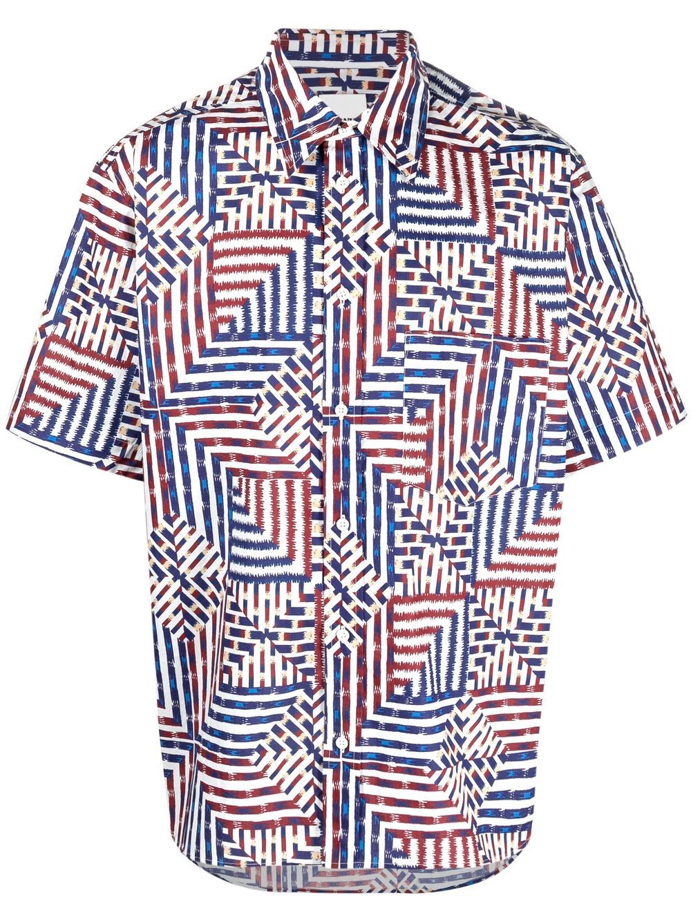 Shop Isabel Marant Geometric-print Short-sleeve Shirt