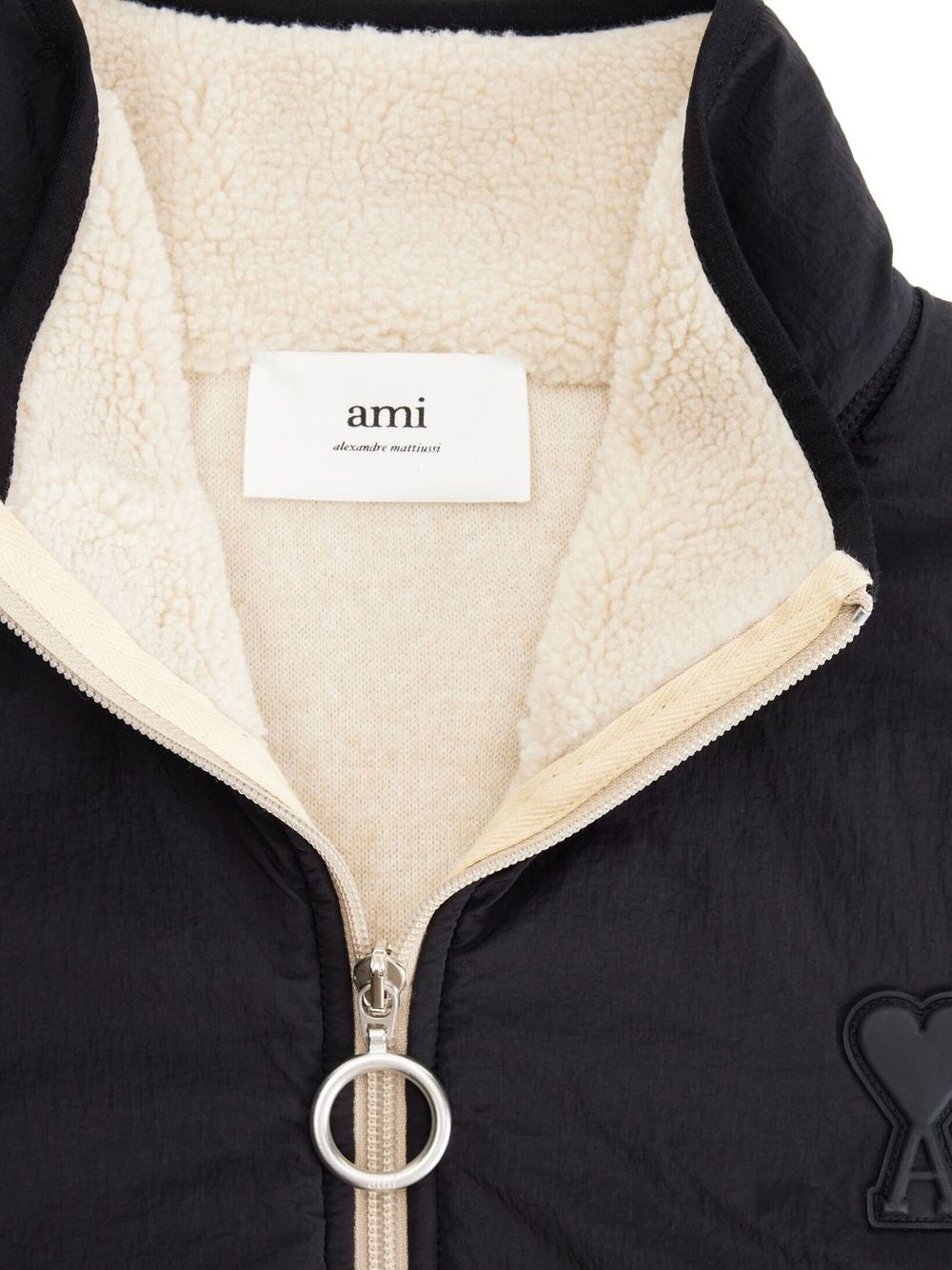 Shop Ami Alexandre Mattiussi Logo-embroidered Fleece Gilet