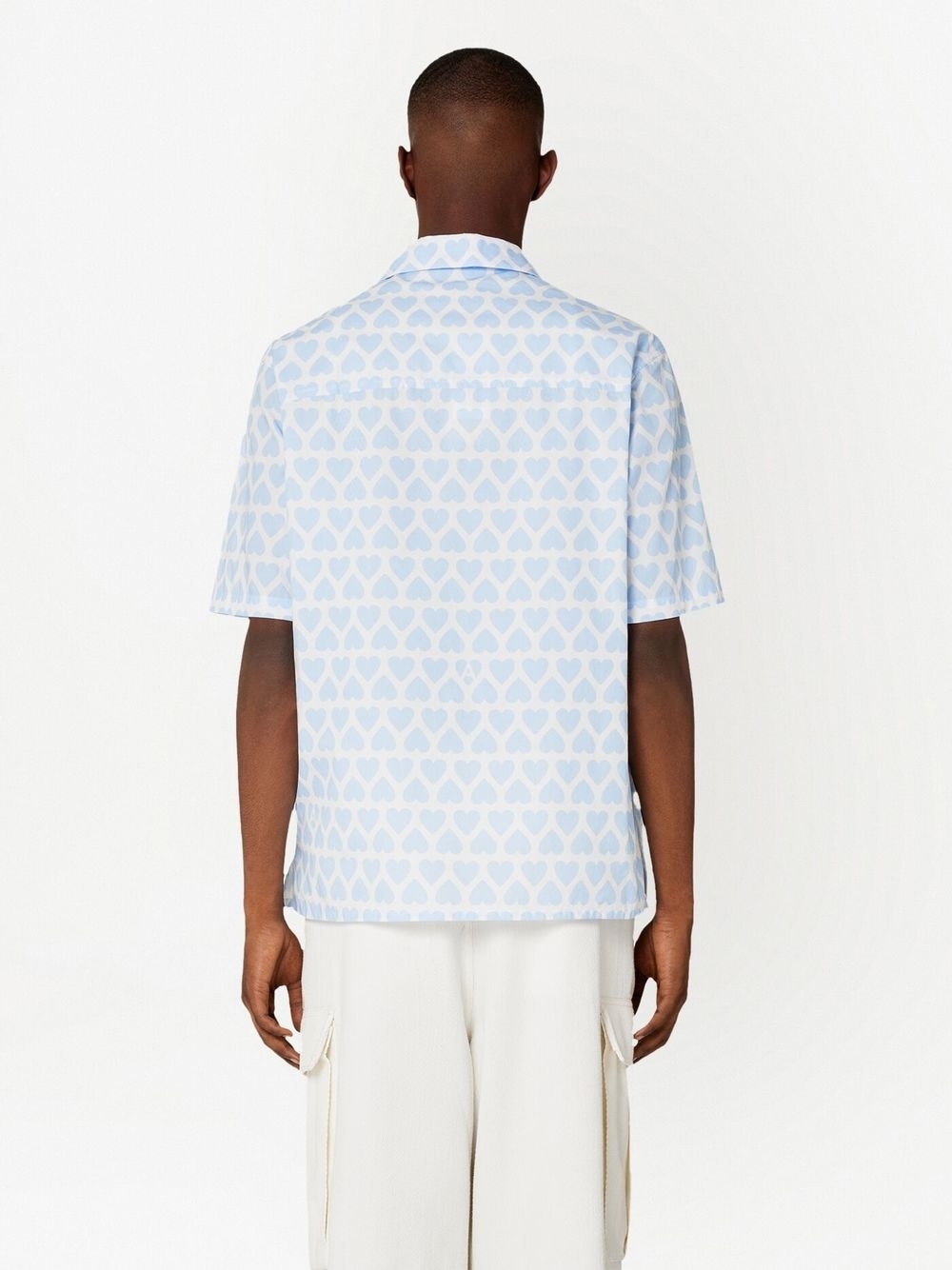 Shop Ami Alexandre Mattiussi Heart-print Short-sleeve Shirt
