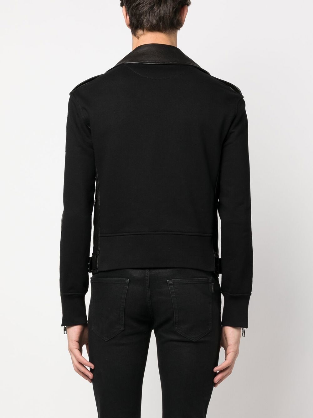 Shop Alexander Mcqueen Leather-trim Biker Jacket