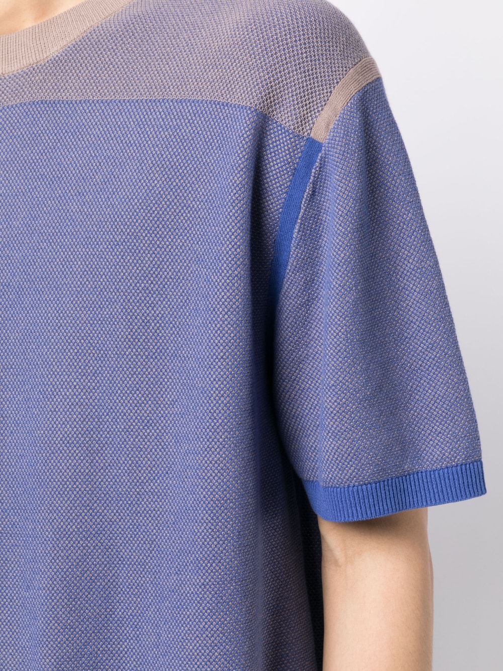 Shop Paul Smith Knitted Panelled Cotton T-shirt
