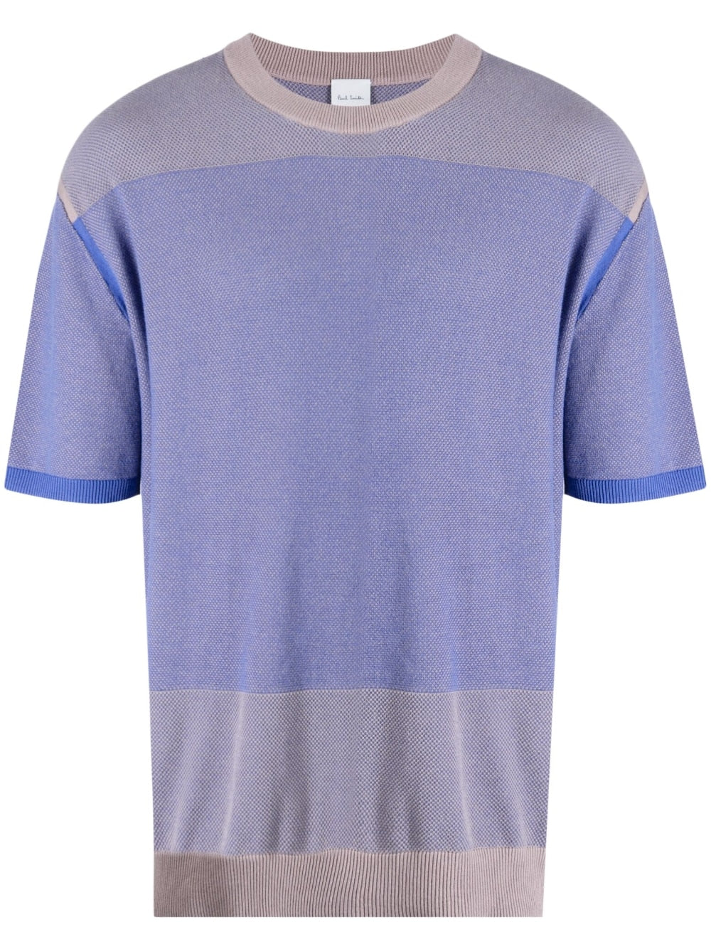 Shop Paul Smith Knitted Panelled Cotton T-shirt