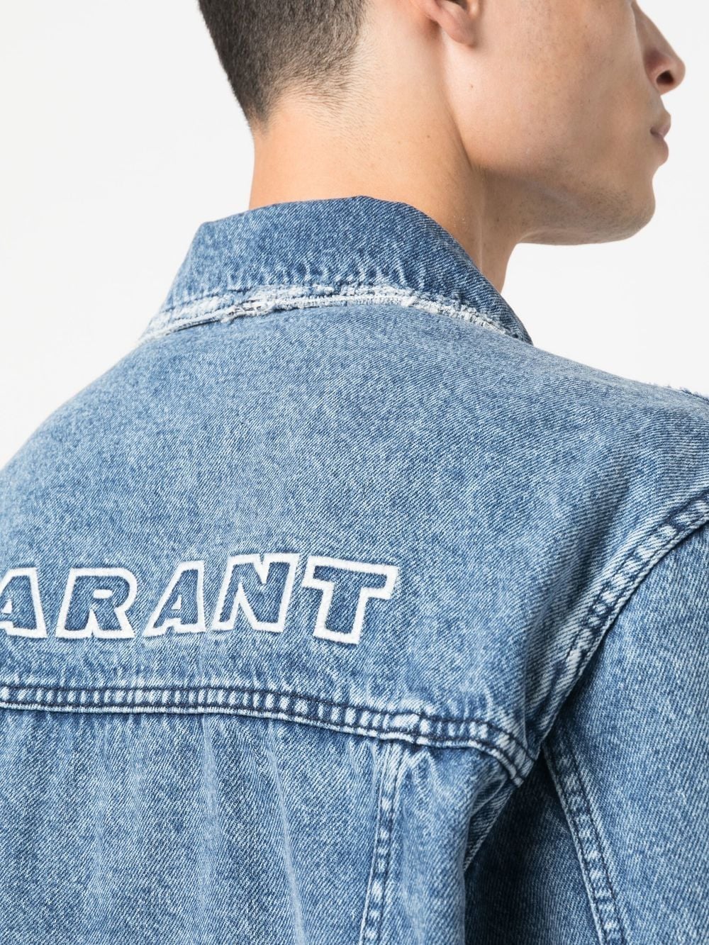 Shop Isabel Marant Jango Logo Denim Jacket