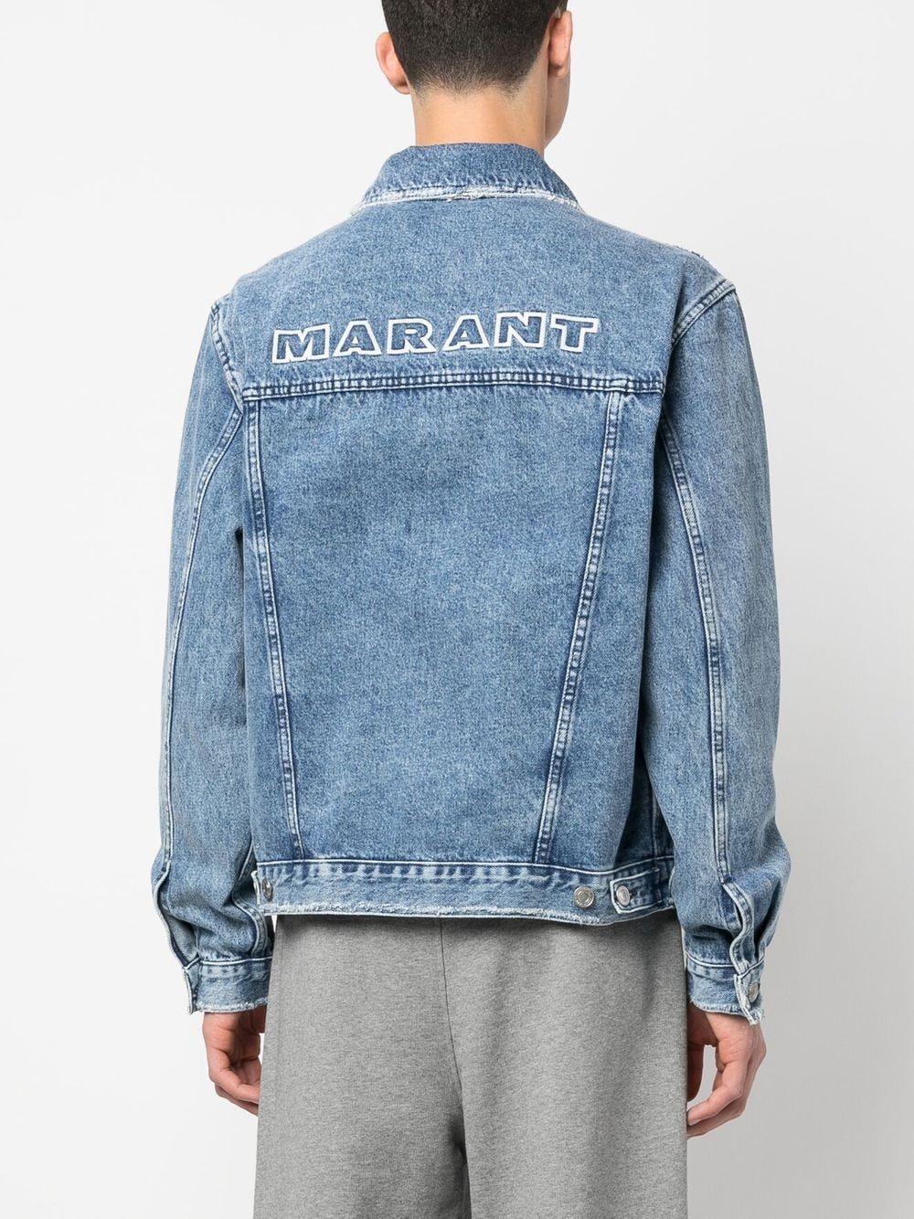 Shop Isabel Marant Jango Logo Denim Jacket