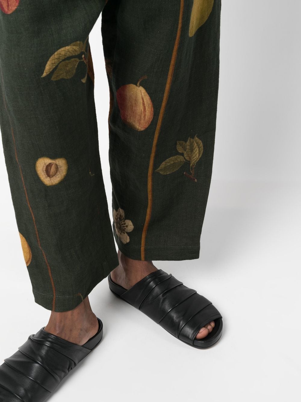 Shop Uma Wang Fruit-print Cropped Trousers