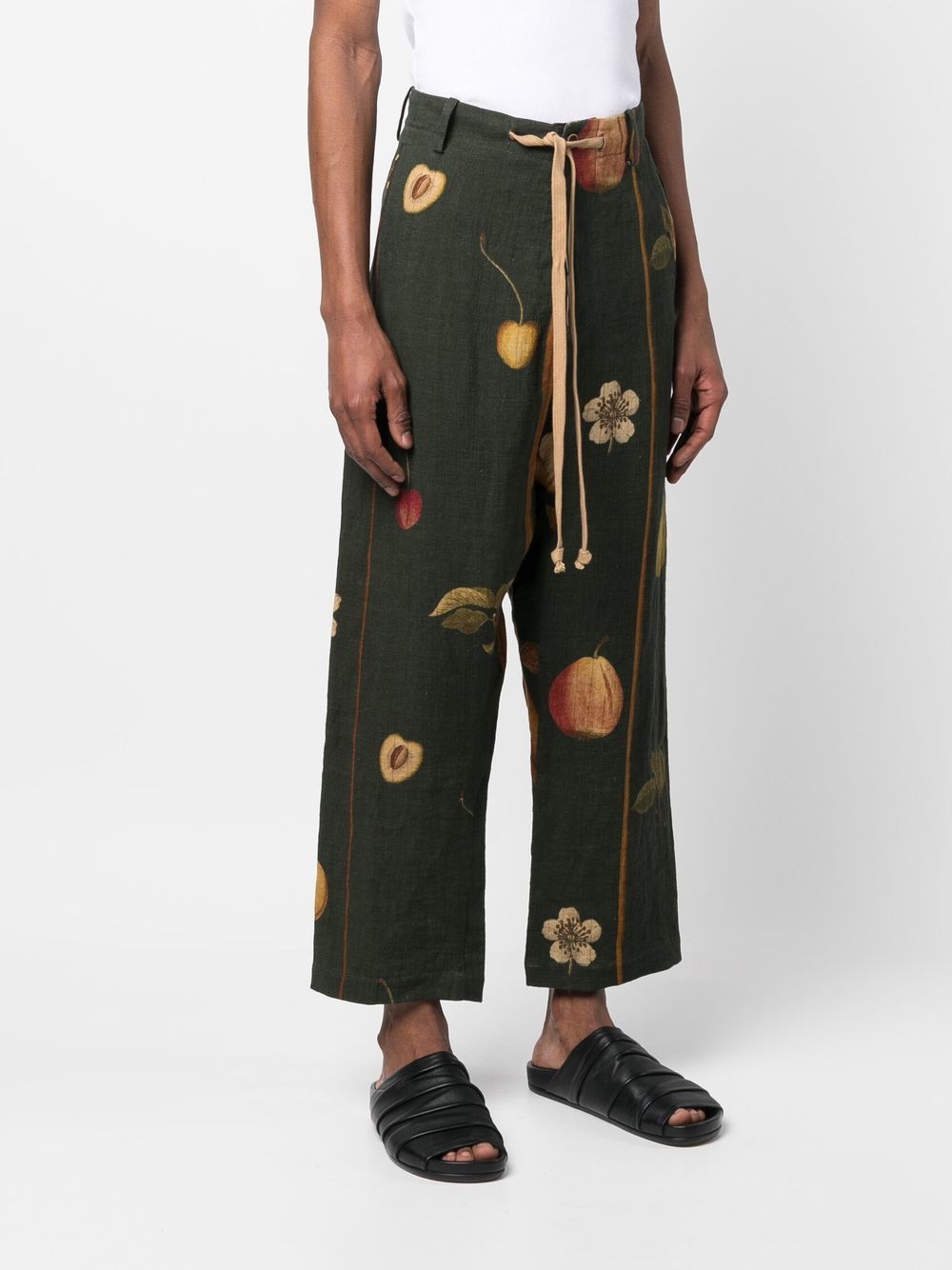 Shop Uma Wang Fruit-print Cropped Trousers