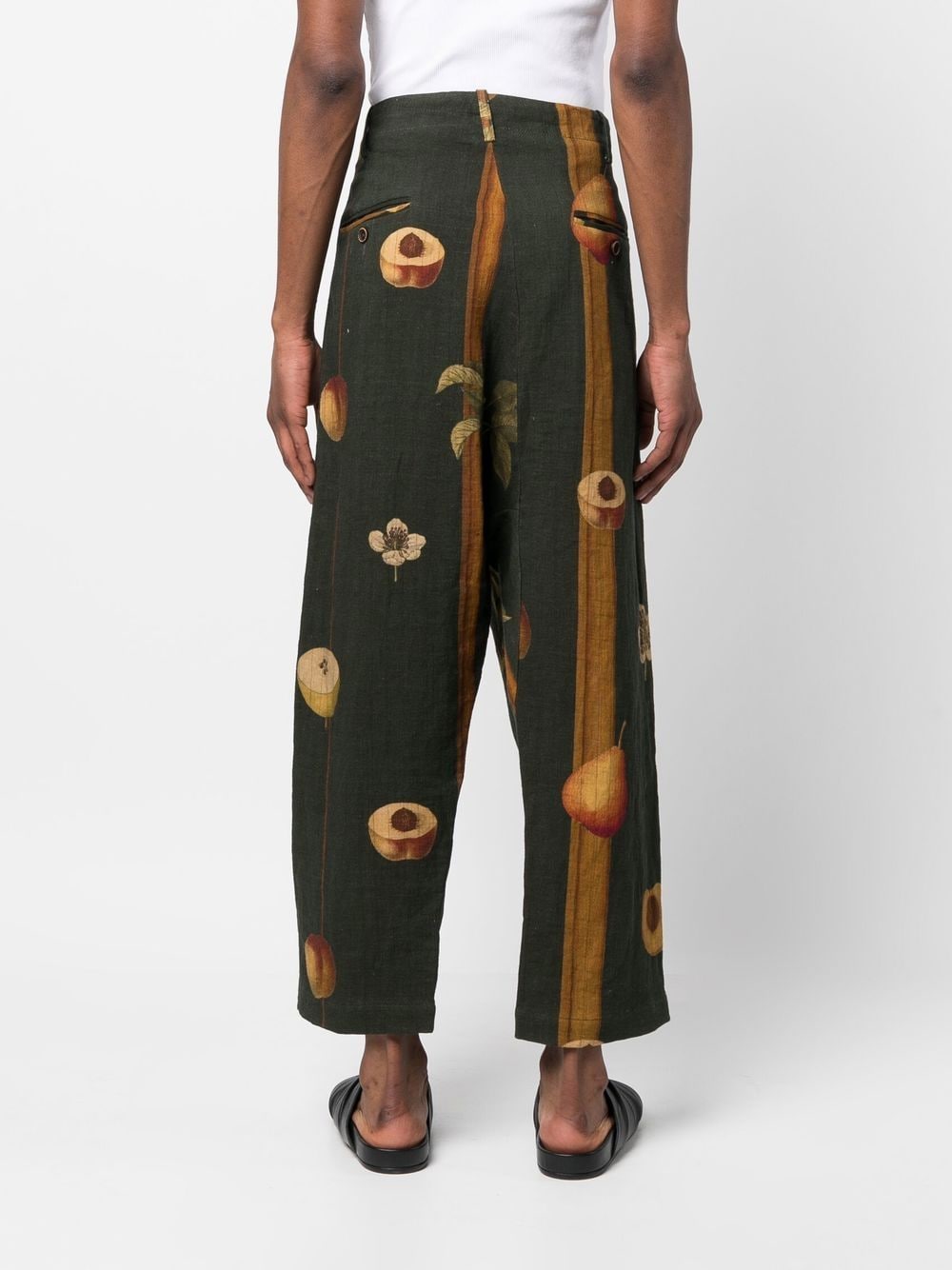 Shop Uma Wang Fruit-print Cropped Trousers