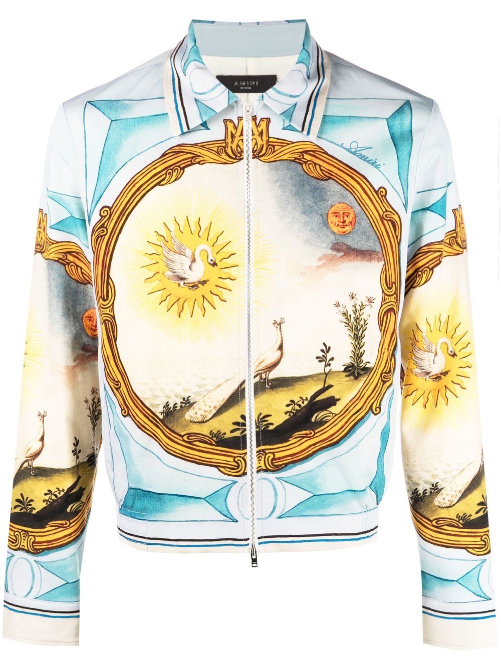 Shop Amiri Landscape Frame Varsity Jacket