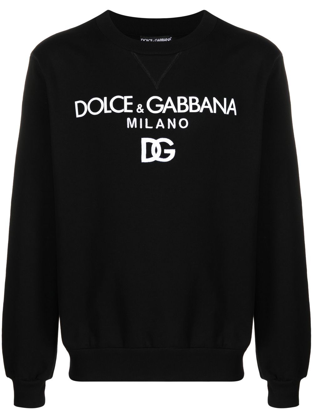 Shop Dolce & Gabbana Logo-embroidered Cotton Sweatshirt