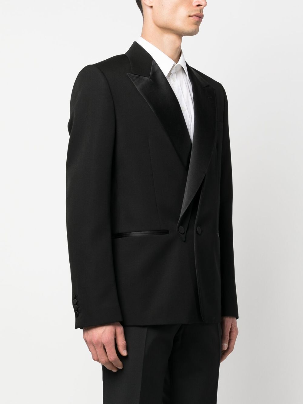 Shop Alexander Mcqueen Double-breasted Silk Blazer