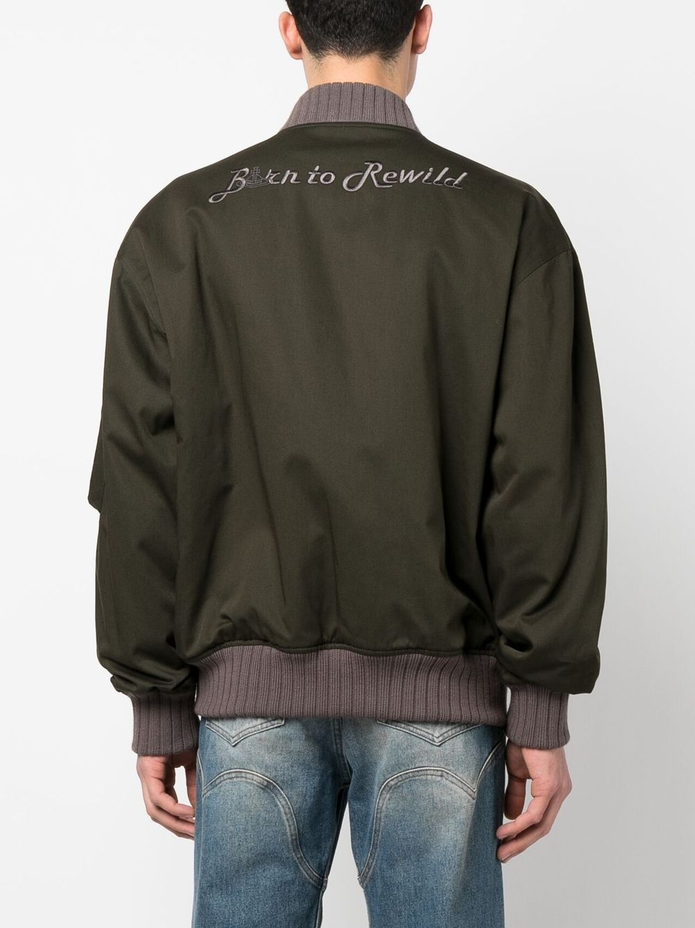 Shop Vivienne Westwood Embroidered Bomber Jacket