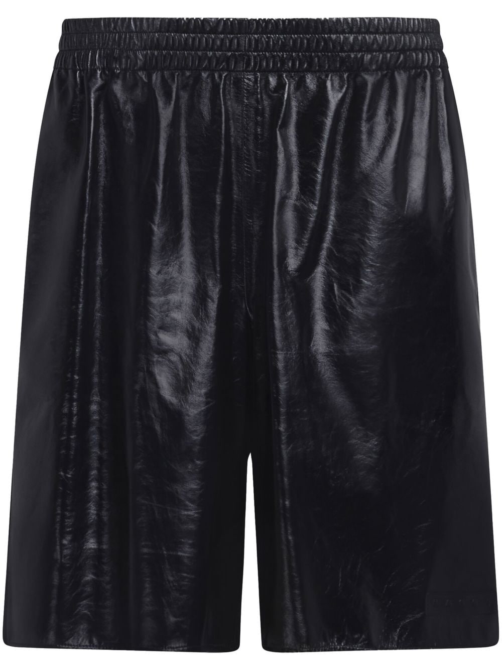 Shop Marni Elasticated Leather Shorts