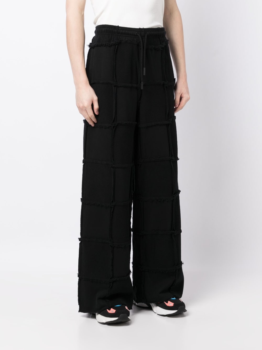 Shop Marcelo Burlon County Of Milan Inside-out Frayed Drawstring Trousers