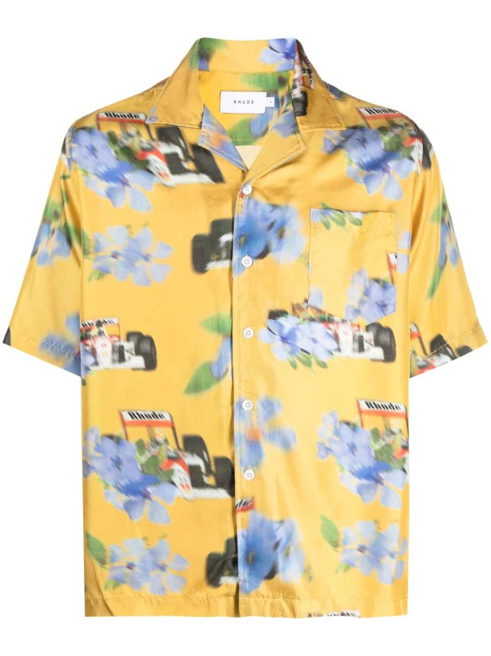 Shop Rhude Floral-print Silk Shirt
