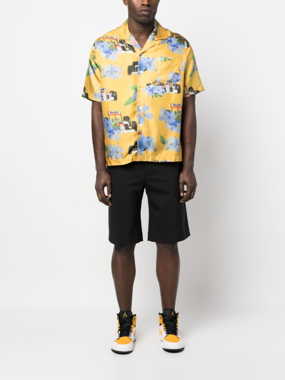 Shop Rhude Floral-print Silk Shirt