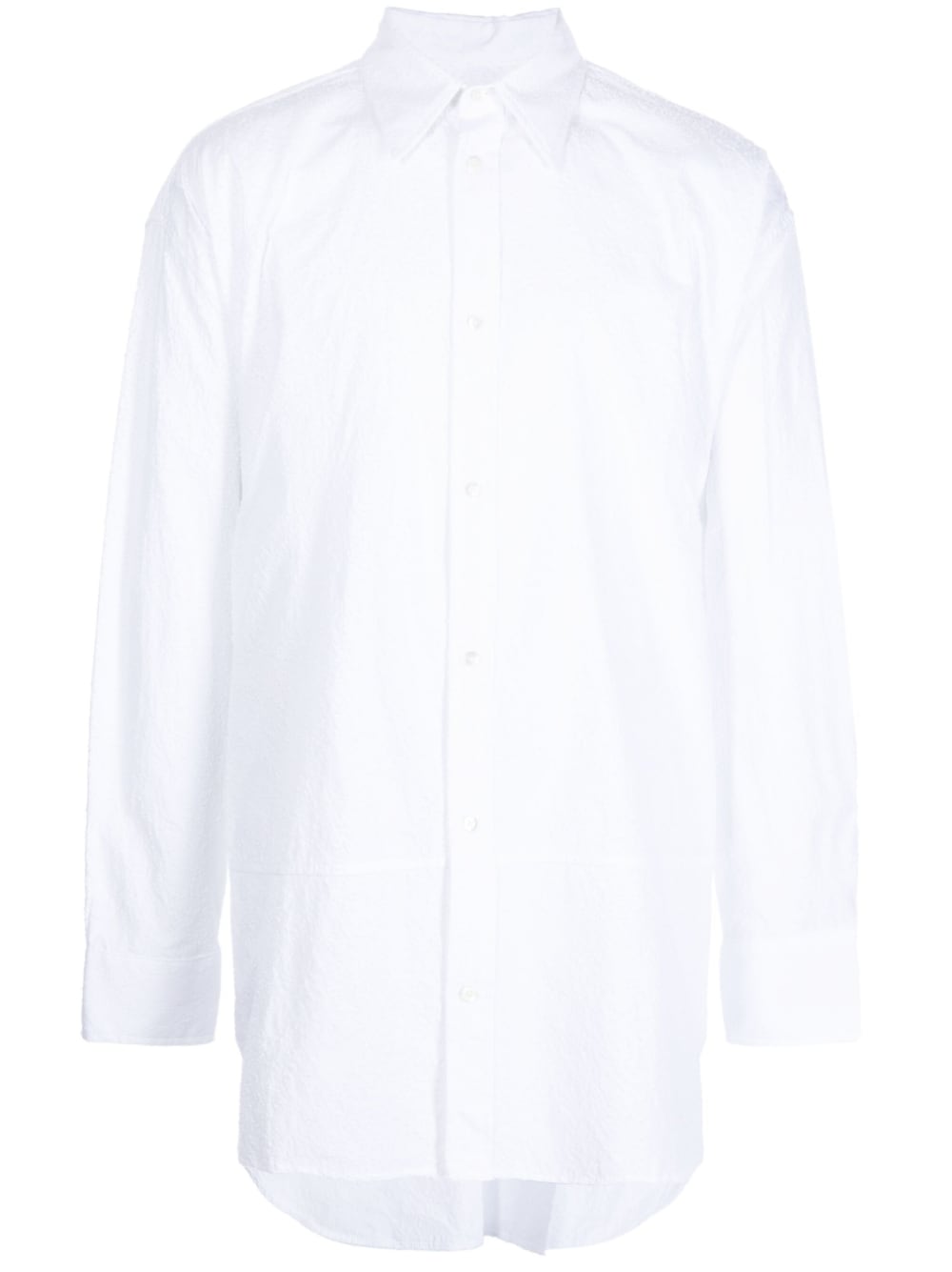 Shop Jordanluca Distressed-finished Poplin Shirt