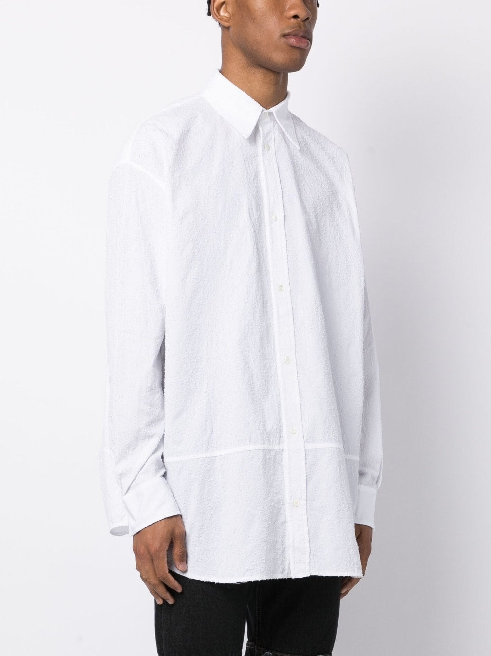 Shop Jordanluca Distressed-finished Poplin Shirt