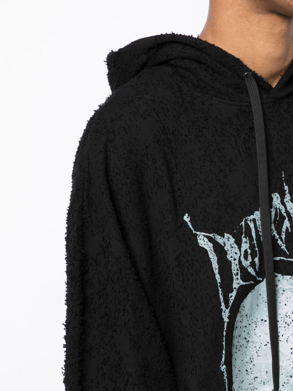 Shop Jordanluca Graphic-print Distressed Hoodie