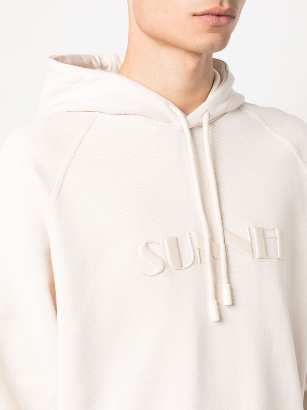 Shop Sunnei Embroidered-logo Cotton Hoodie