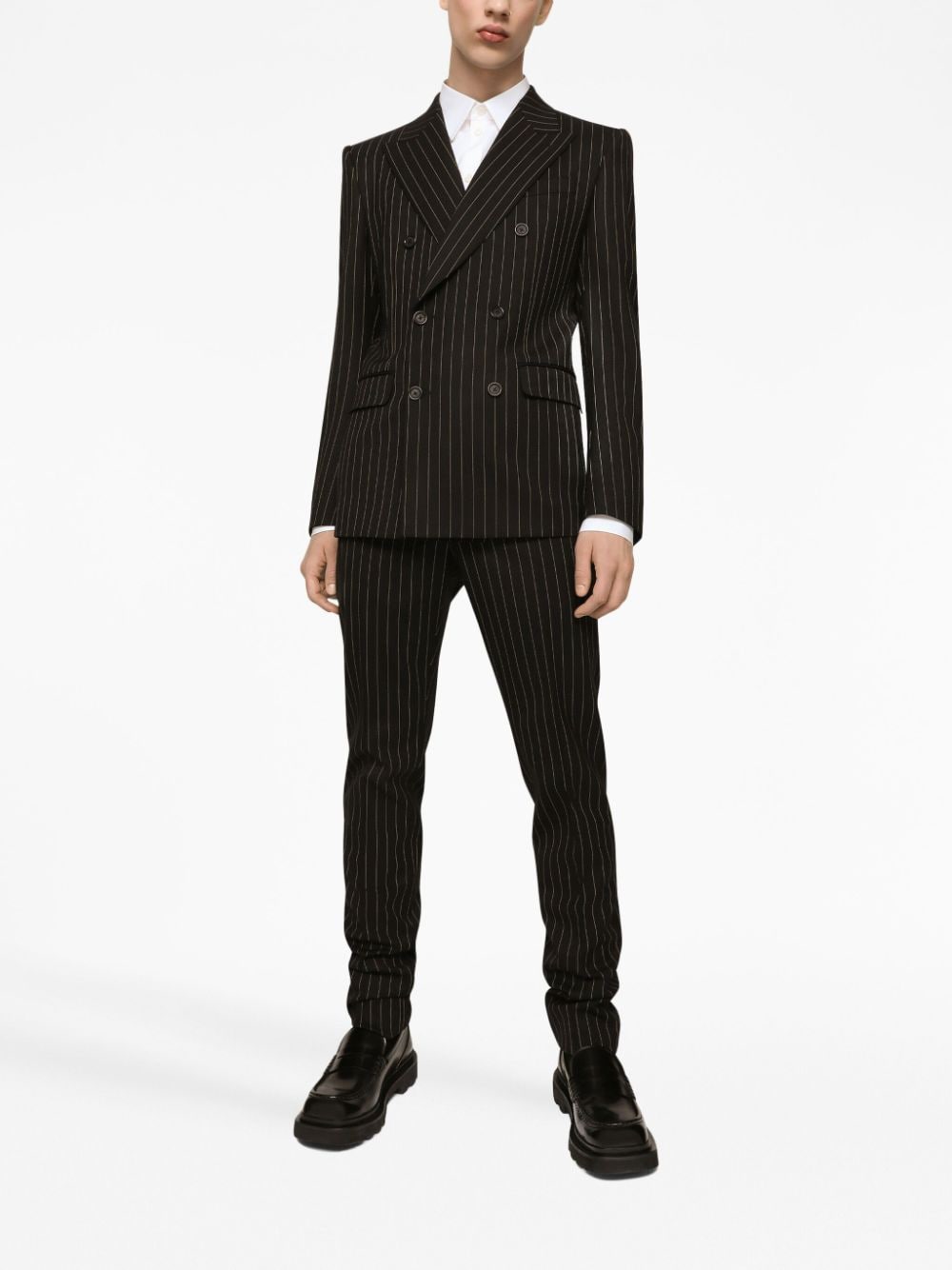 Shop Dolce & Gabbana Double-breasted Pinstripe Suit