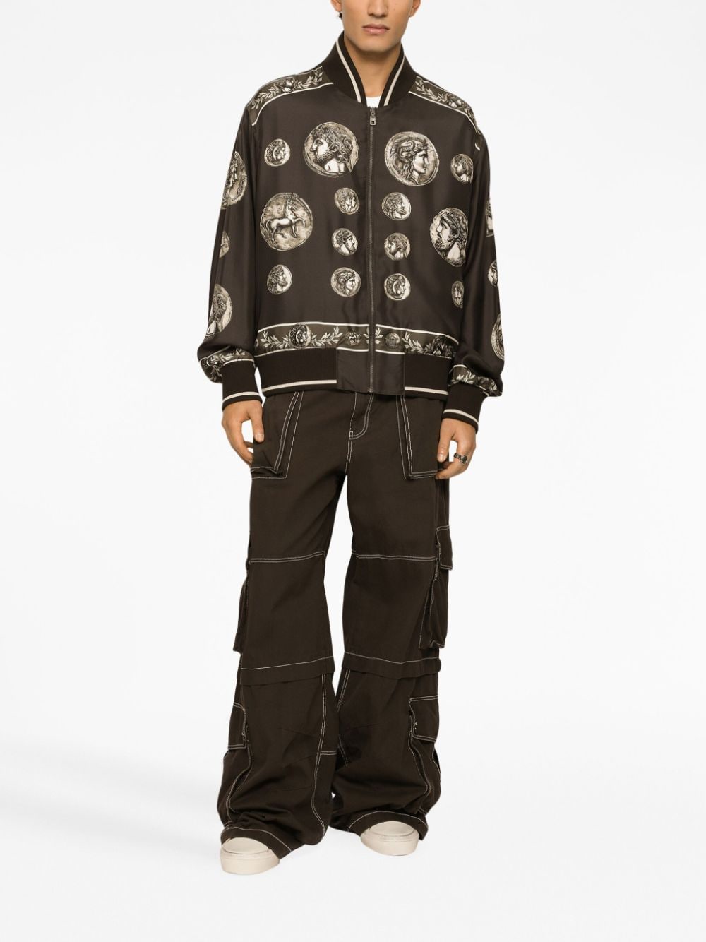 Shop Dolce & Gabbana Graphic-print Long-sleeved Jacket