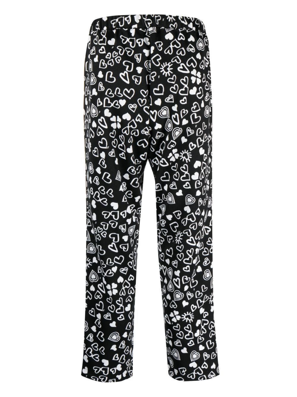 Shop Black Comme Des Garçons Heart-print Cropped Trousers