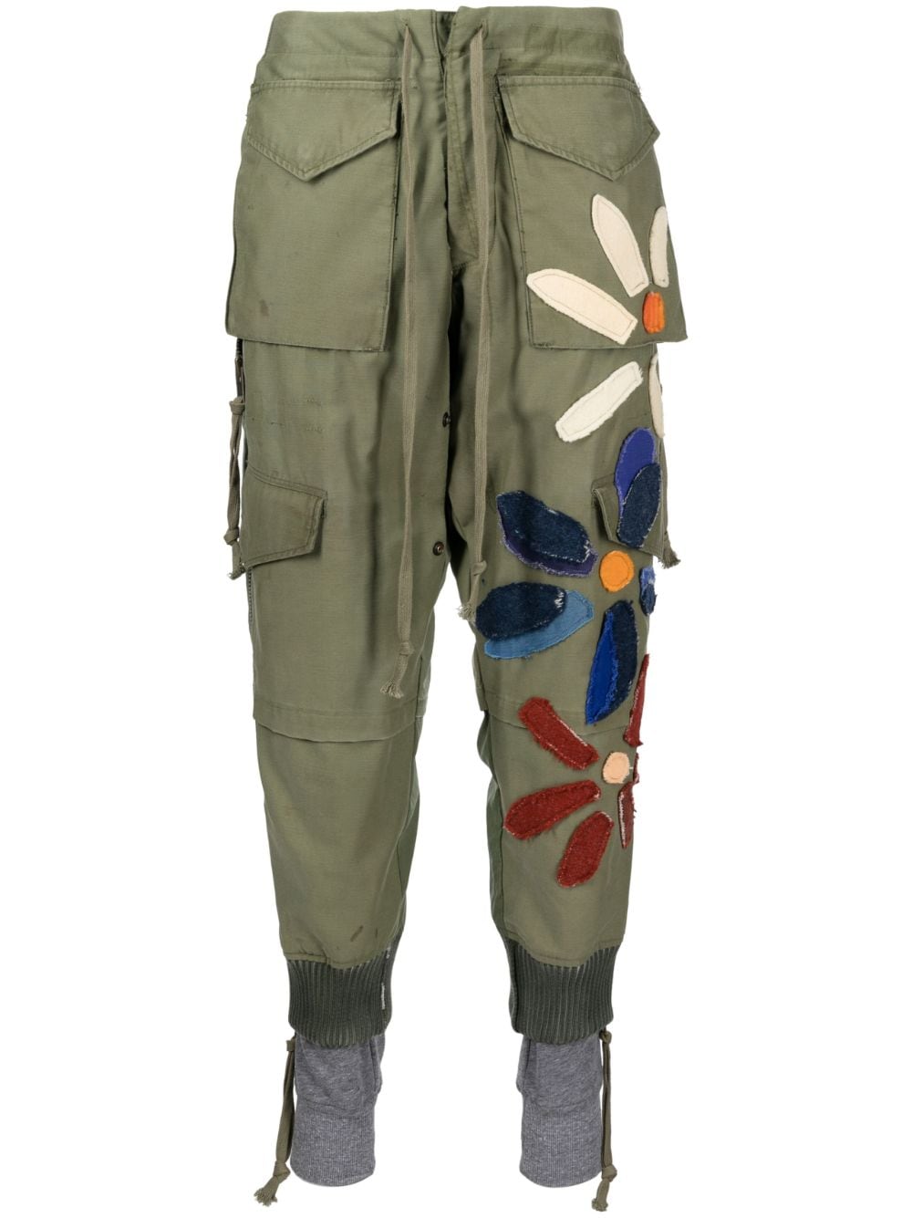 Shop Greg Lauren Floral-patch Track Pants