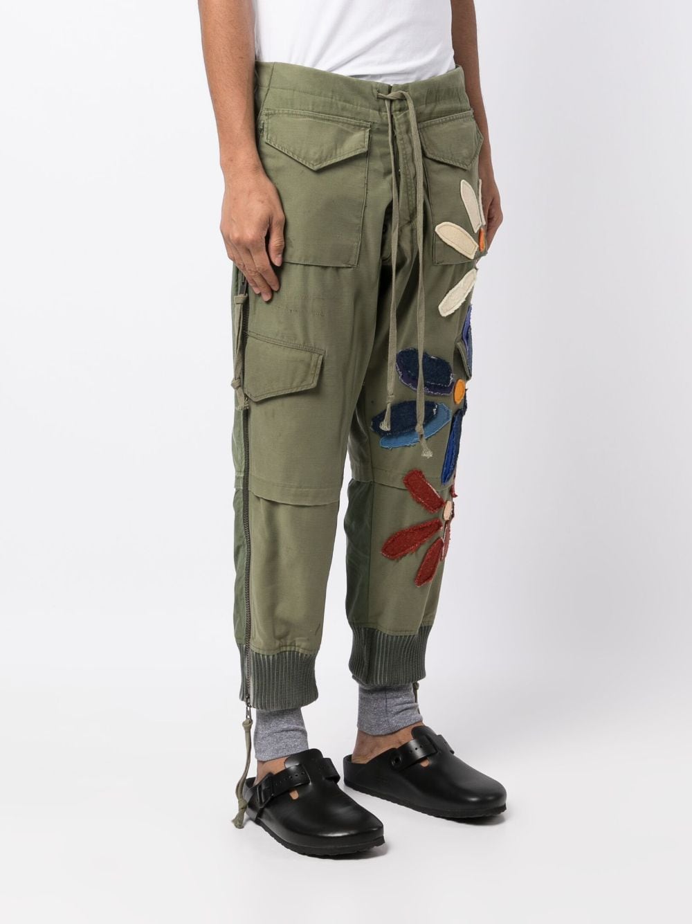 Shop Greg Lauren Floral-patch Track Pants
