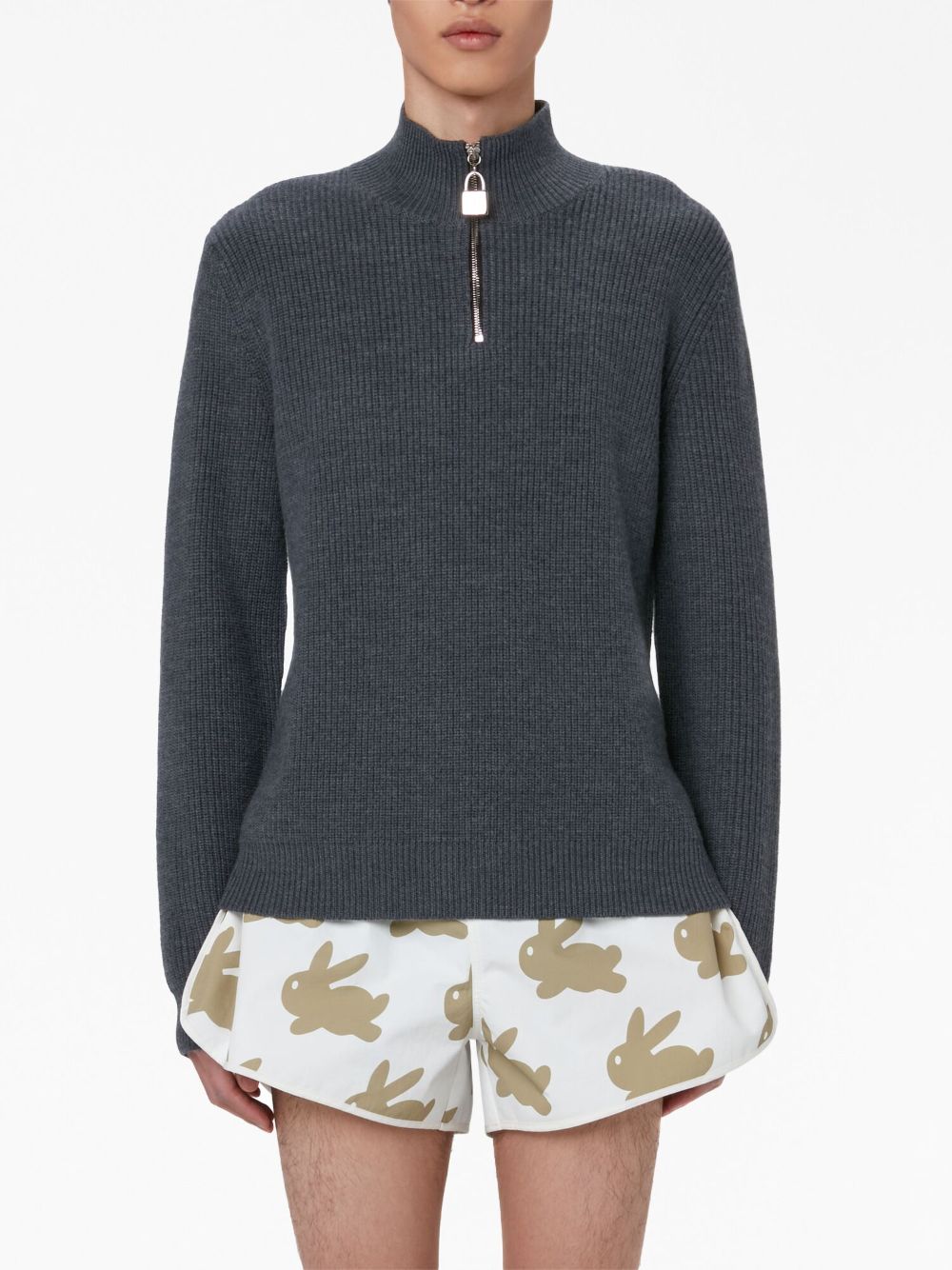 Shop Jw Anderson Half-zip Merino Jumper