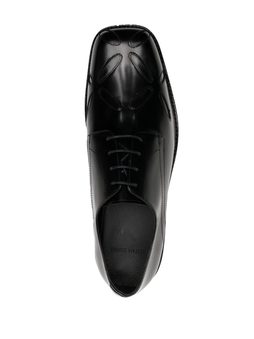 Shop Stefan Cooke Embroidered-detail Leather Derby Shoes