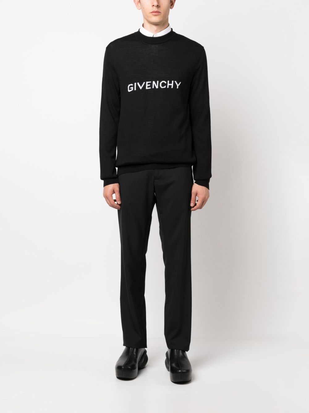 Shop Givenchy Logo Intarsia Wool Jumper