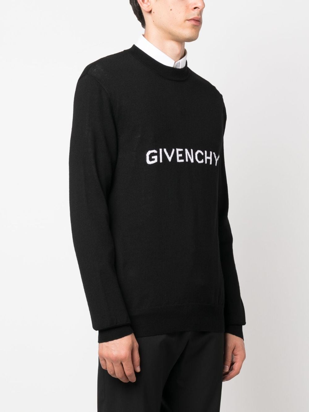 Shop Givenchy Logo Intarsia Wool Jumper