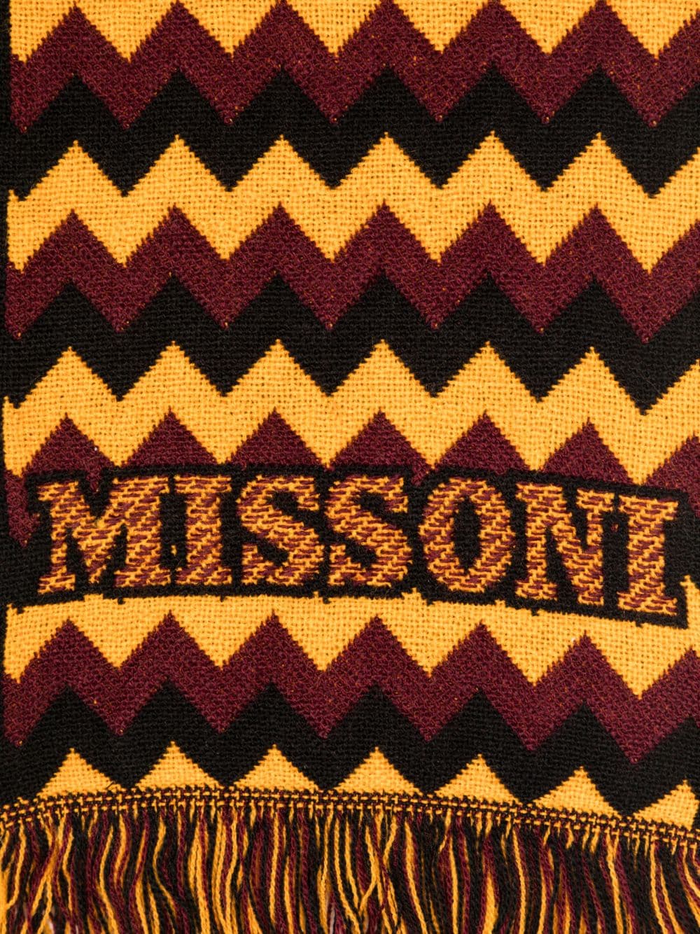 Shop Missoni Logo-embroidery Frayed Scarf