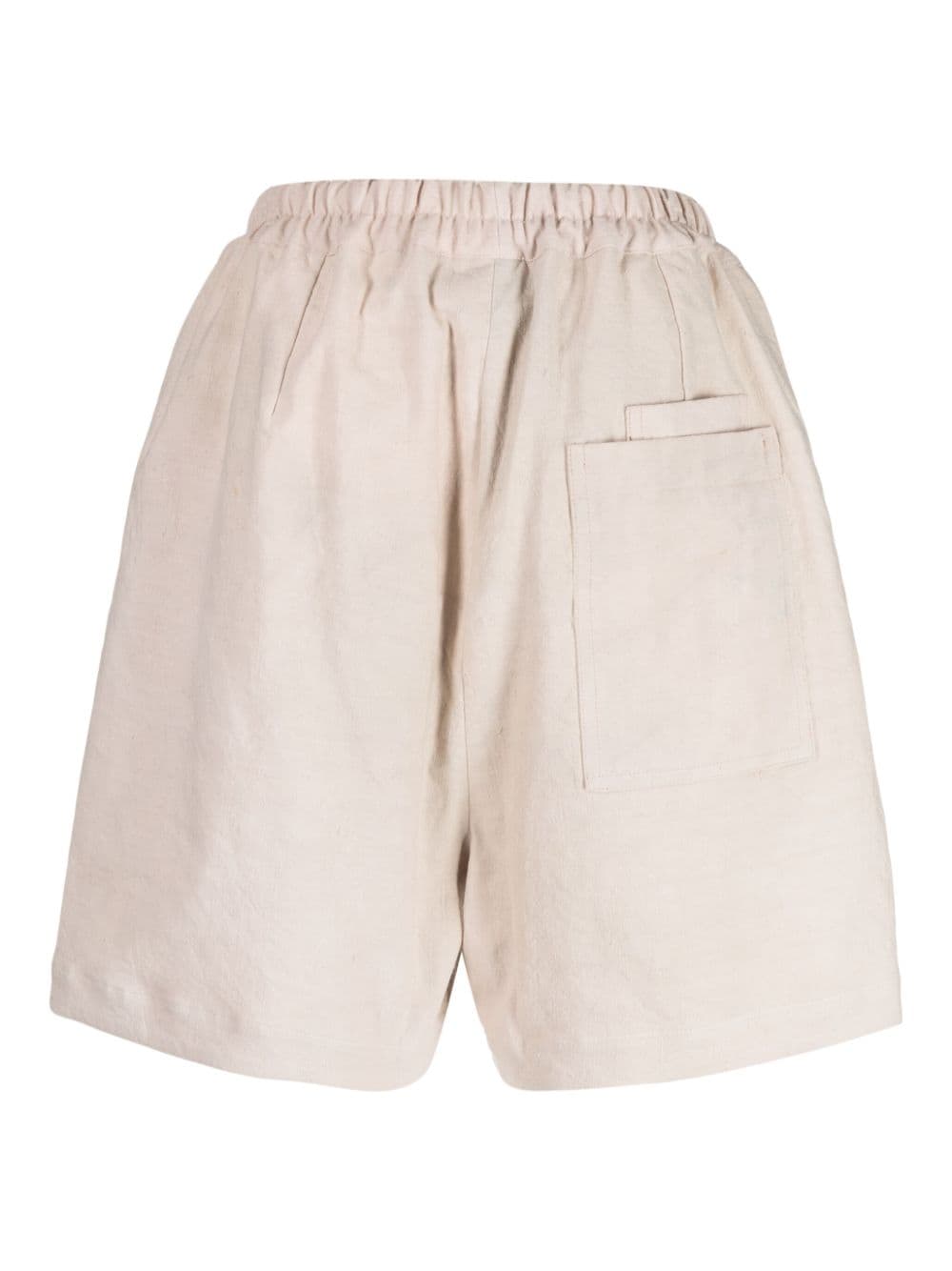 Shop By Walid Embroidered Linen-cotton Shorts