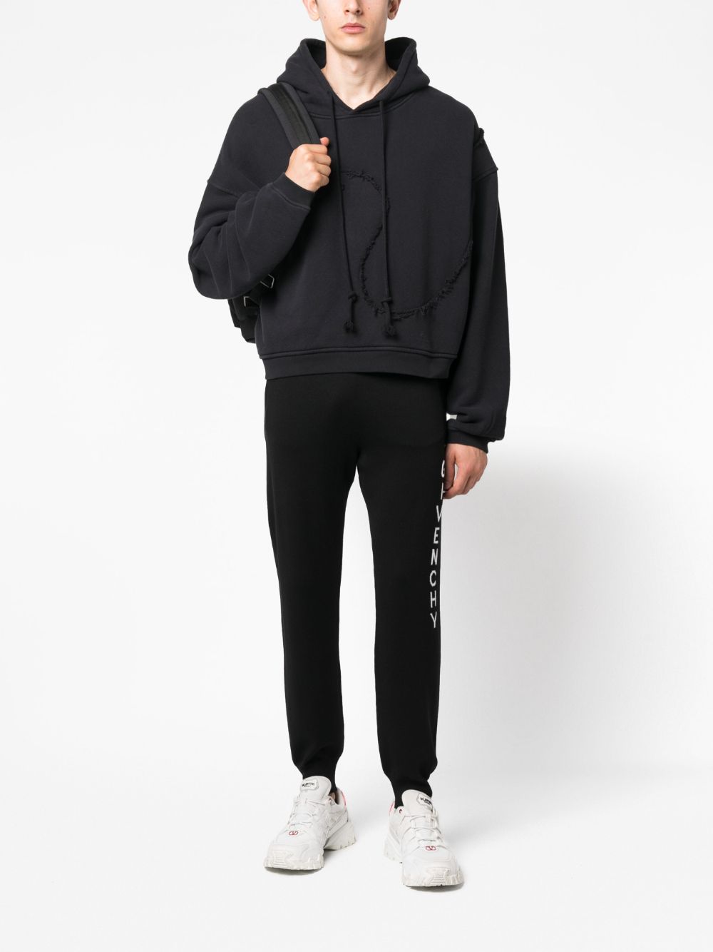 Shop Givenchy Intarsia-knit Logo Track Pants