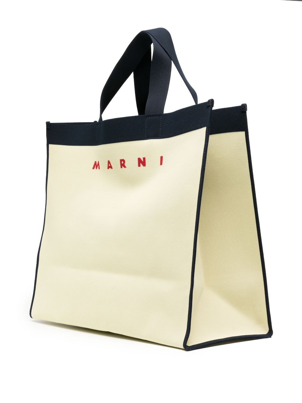 Shop Marni Logo-jacquard Cotton Tote Bag