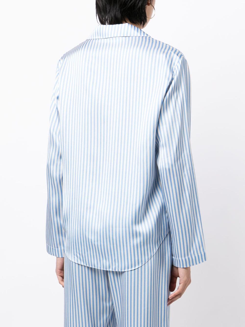 Shop Mira Mikati Doll-embroidered Striped Pyjama Top