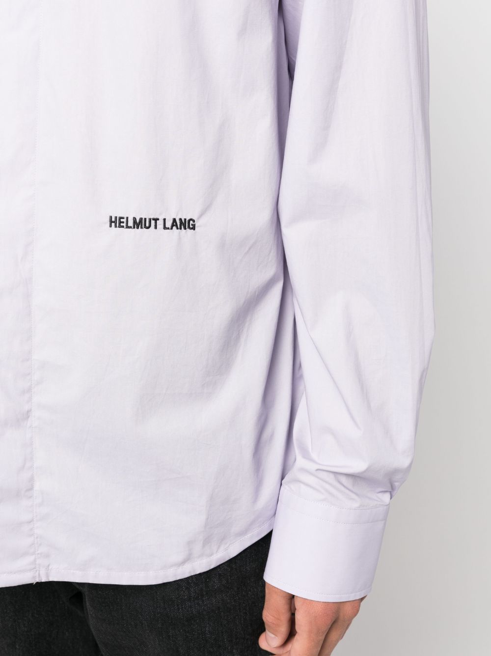 Shop Helmut Lang Embroidered-logo Cotton Shirt