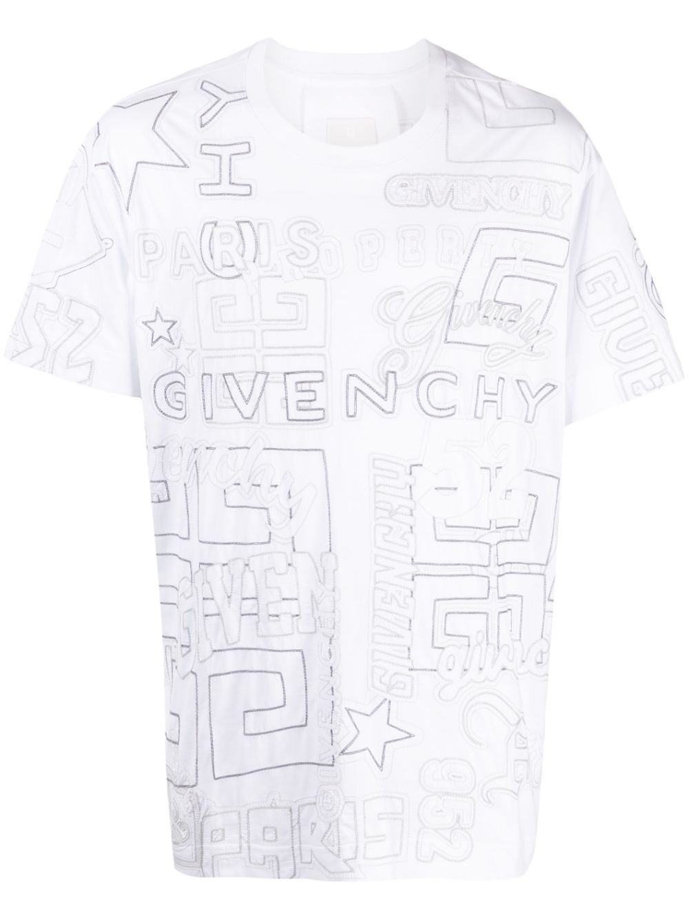 Shop Givenchy Embroidered-design Cotton T-shirt