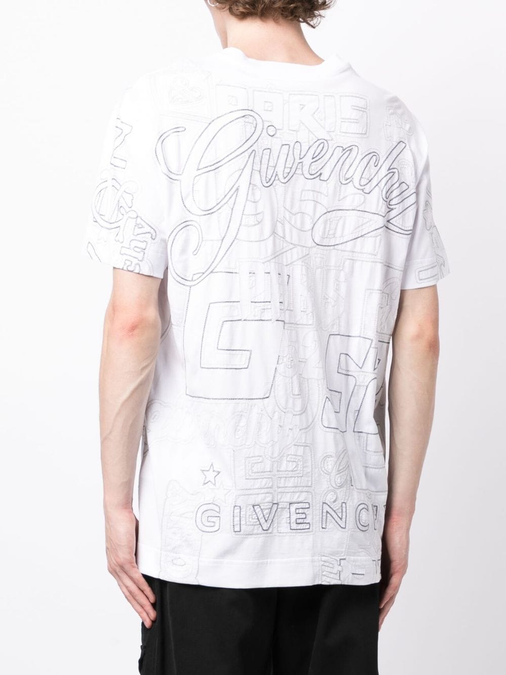 Shop Givenchy Embroidered-design Cotton T-shirt